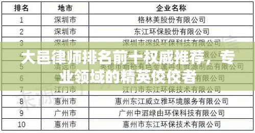 大邑律师排名前十权威推荐，专业领域的精英佼佼者