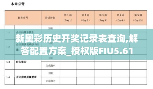 新奥彩历史开奖记录表查询,解答配置方案_授权版FIU5.61