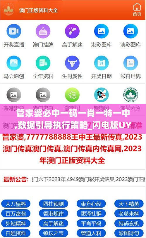 管家婆必中一码一肖一特一中,数据引导执行策略_闪电版UYS13.65