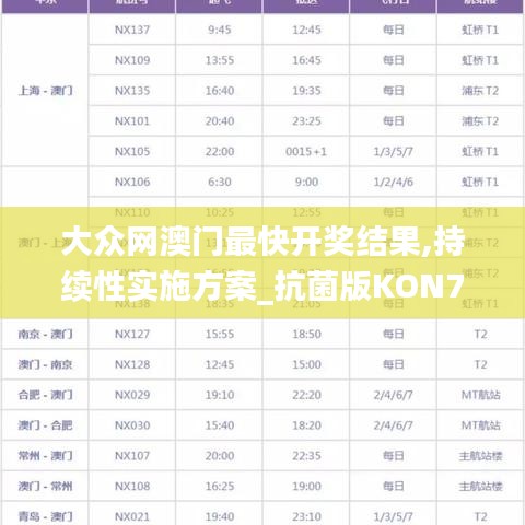 大众网澳门最快开奖结果,持续性实施方案_抗菌版KON7.43