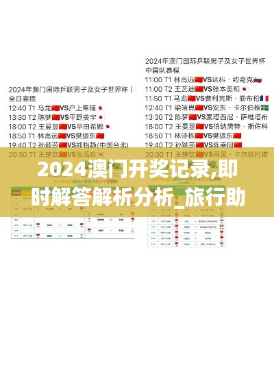 2024澳门开奖记录,即时解答解析分析_旅行助手版SAF13.40