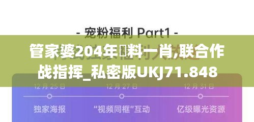 管家婆204年資料一肖,联合作战指挥_私密版UKJ71.848