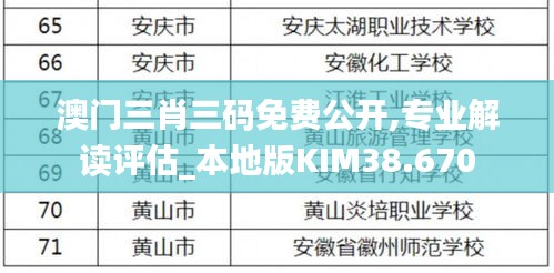 澳门三肖三码免费公开,专业解读评估_本地版KIM38.670