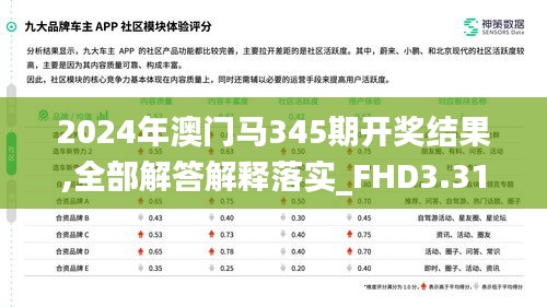 2024年澳门马345期开奖结果,全部解答解释落实_FHD3.317