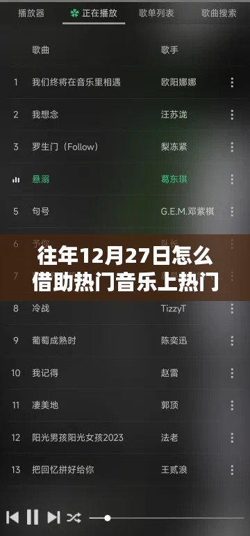 热门音乐助力，如何借助节日热点上热门榜单