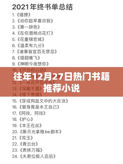 年终热销小说推荐榜单，历年十二月廿七日必读书籍
