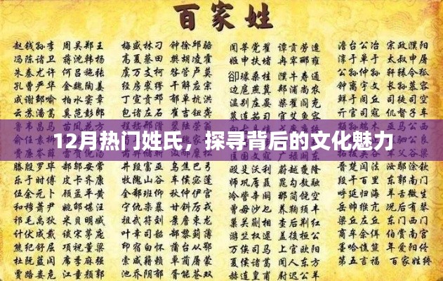 探寻十二月热门姓氏背后的文化魅力