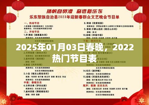 2025年春晚节目前瞻，热门节目表一览