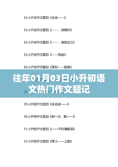 小升初语文热门作文题记精选解析