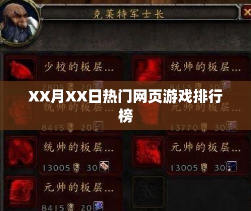 XX月XX日网页游戏排行榜TOP榜