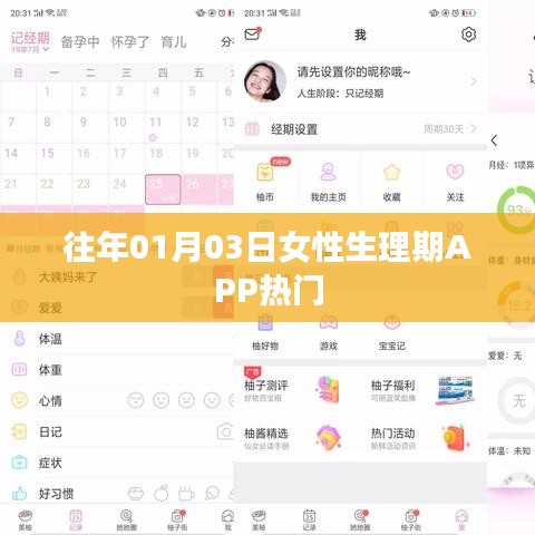 女性生理期APP热门排行（历年一月份数据）