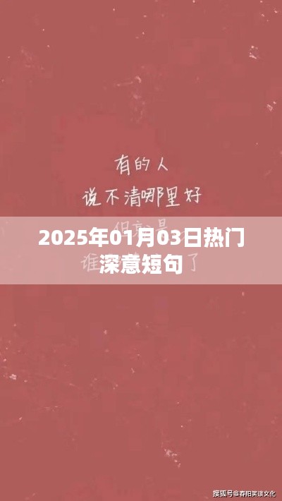 『每日一句』2025年1月3日深意短句精选