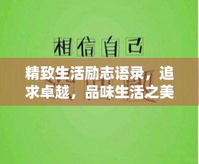 精致生活励志语录，追求卓越，品味生活之美韵律篇章