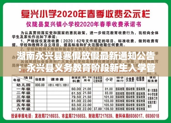 湖南永兴县寒假放假最新通知公告：永兴县义务教育阶段新生入学管理平台 