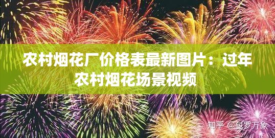 农村烟花厂价格表最新图片：过年农村烟花场景视频 