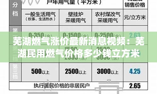 芜湖燃气涨价最新消息视频：芜湖民用燃气价格多少钱立方米 