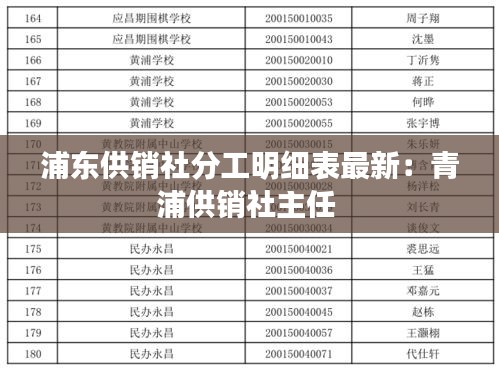 浦东供销社分工明细表最新：青浦供销社主任 