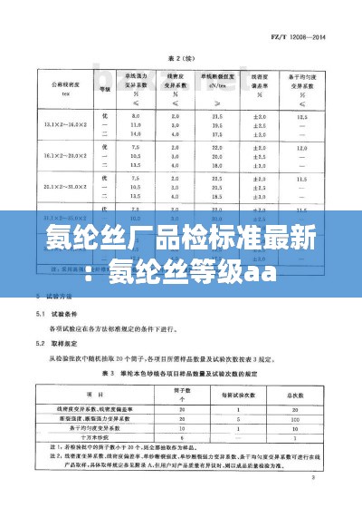 氨纶丝厂品检标准最新：氨纶丝等级aa 