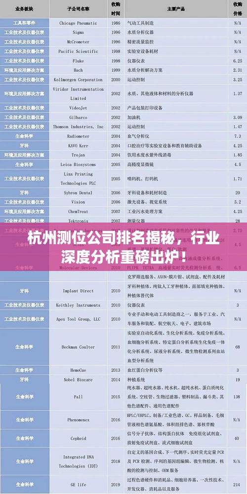 杭州测位公司排名揭秘，行业深度分析重磅出炉！