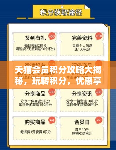 天猫会员积分攻略大揭秘，玩转积分，优惠享不停！