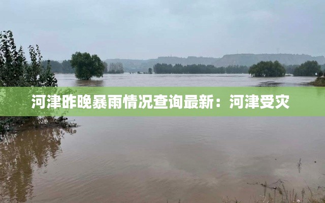 河津昨晚暴雨情况查询最新：河津受灾 