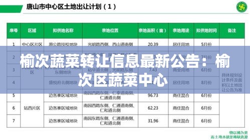 榆次蔬菜转让信息最新公告：榆次区蔬菜中心 