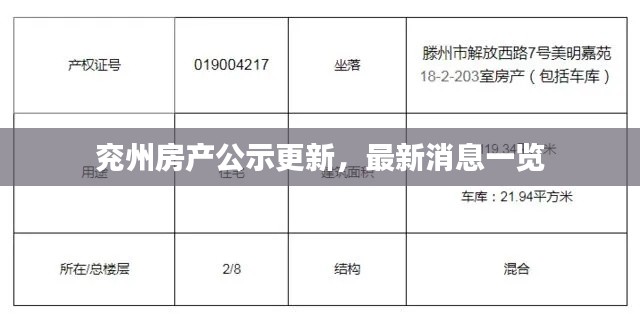 兖州房产公示更新，最新消息一览