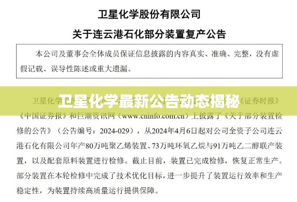 卫星化学最新公告动态揭秘