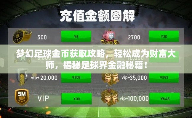 梦幻足球金币获取攻略，轻松成为财富大师，揭秘足球界金融秘籍！