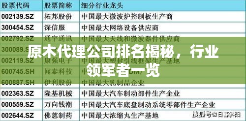 原木代理公司排名揭秘，行业领军者一览