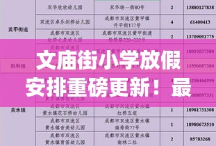 文庙街小学放假安排重磅更新！最新消息一览