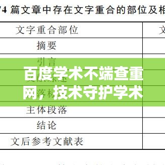 百度学术不端查重网，技术守护学术诚信的力量