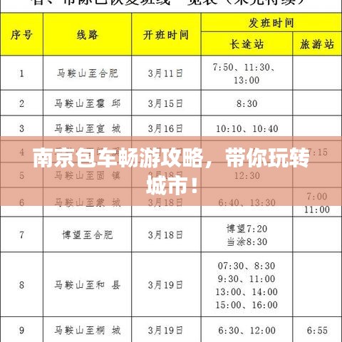 南京包车畅游攻略，带你玩转城市！