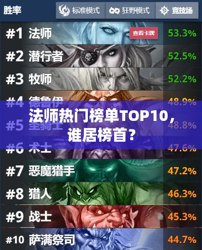 法师热门榜单TOP10，谁居榜首？