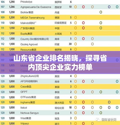 山东省企业排名揭晓，探寻省内顶尖企业实力榜单