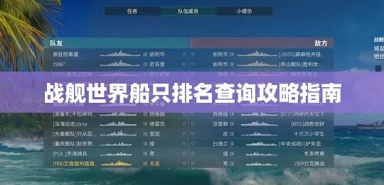 战舰世界船只排名查询攻略指南