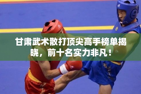 甘肃武术散打顶尖高手榜单揭晓，前十名实力非凡！
