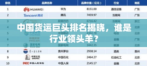 中国货运巨头排名揭晓，谁是行业领头羊？