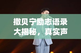 撒贝宁励志语录大揭秘，真实声音，激励人心