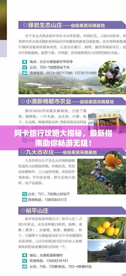阿卡旅行攻略大揭秘，最新指南助你畅游无阻！