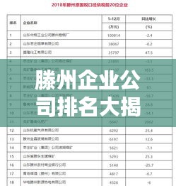 滕州企业公司排名大揭秘，最新榜单揭晓！