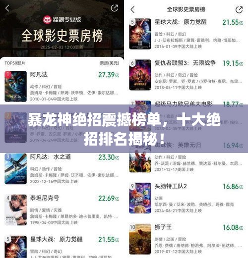 暴龙神绝招震撼榜单，十大绝招排名揭秘！