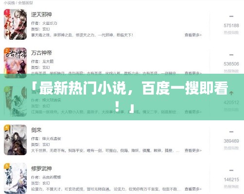 「最新热门小说，百度一搜即看！」