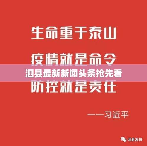 泗县最新新闻头条抢先看