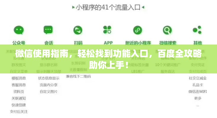 微信使用指南，轻松找到功能入口，百度全攻略助你上手！