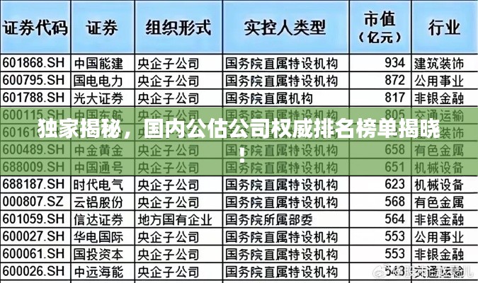 独家揭秘，国内公估公司权威排名榜单揭晓！
