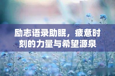 励志语录助眠，疲惫时刻的力量与希望源泉