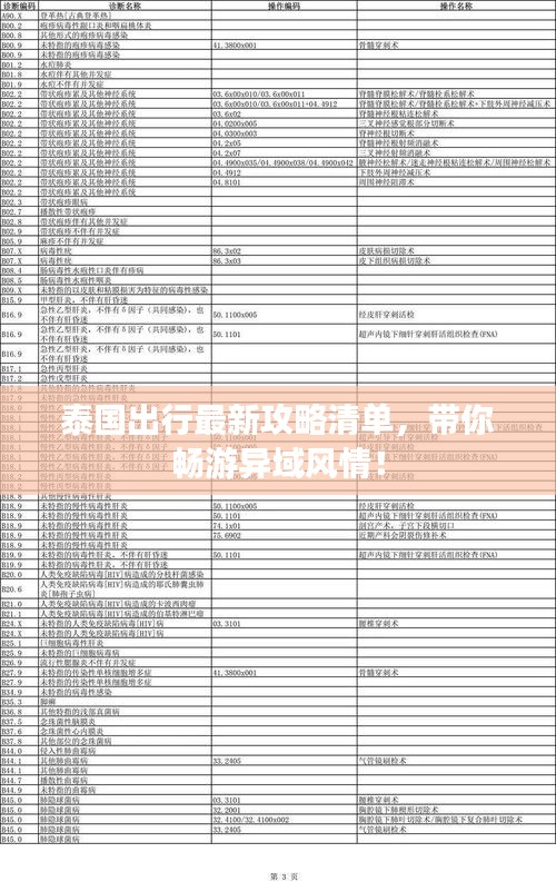 泰国出行最新攻略清单，带你畅游异域风情！