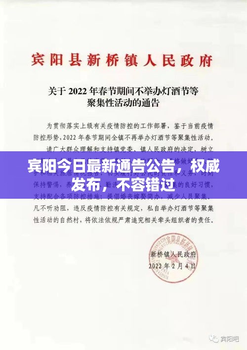 宾阳今日最新通告公告，权威发布，不容错过