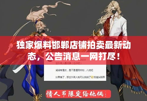 独家爆料邯郸店铺拍卖最新动态，公告消息一网打尽！